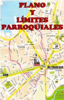 Plano y l�mites parroquiales