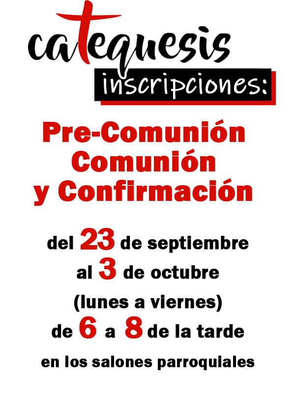 Inscripciones para la catequesis