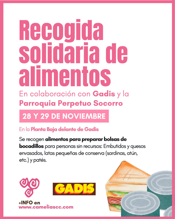Recogida de alimentos solidaria en colaboracin con Gadis y la Parroquia Perpetuo Socorro